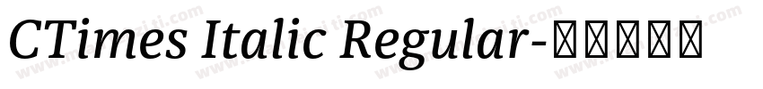 CTimes Italic Regular字体转换